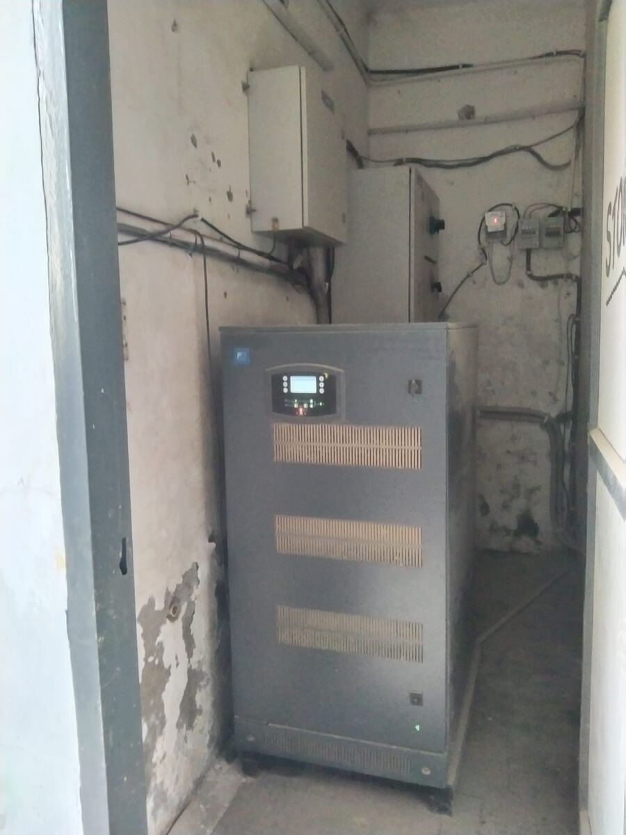 Fuji Electric 20 kW hybrid power conditioning unit in the equipment room at Adhiraj HP petrol pump, Greater Noida