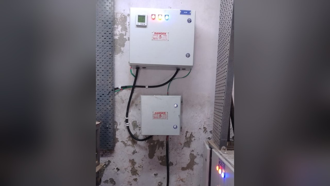 AC and DC distribution boxes with meter, indicator lamps and armoured cables at Liberal Traders, Okhla Phase II, New Delhi